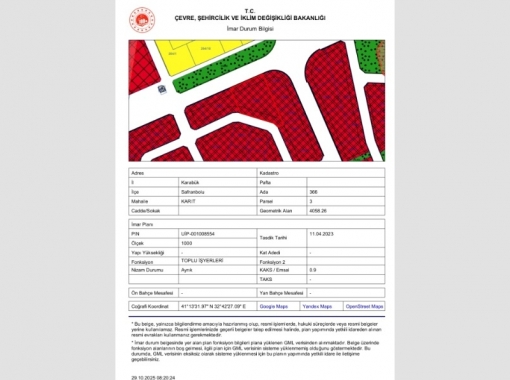 SAFRANBOLU KARITTA LUKETİN HEMEN ÜSTÜNDE KASTAMONU YOLUNA YAKIN TİCARİ İMARLI ARSA